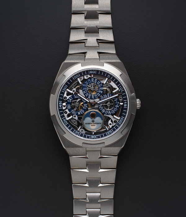 Overseas Ultra Thin Skeleton Perpetual Calendar in White Gold