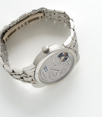 Lange 1 Tourbillon in Platinum on a Wellendorff Bracelet