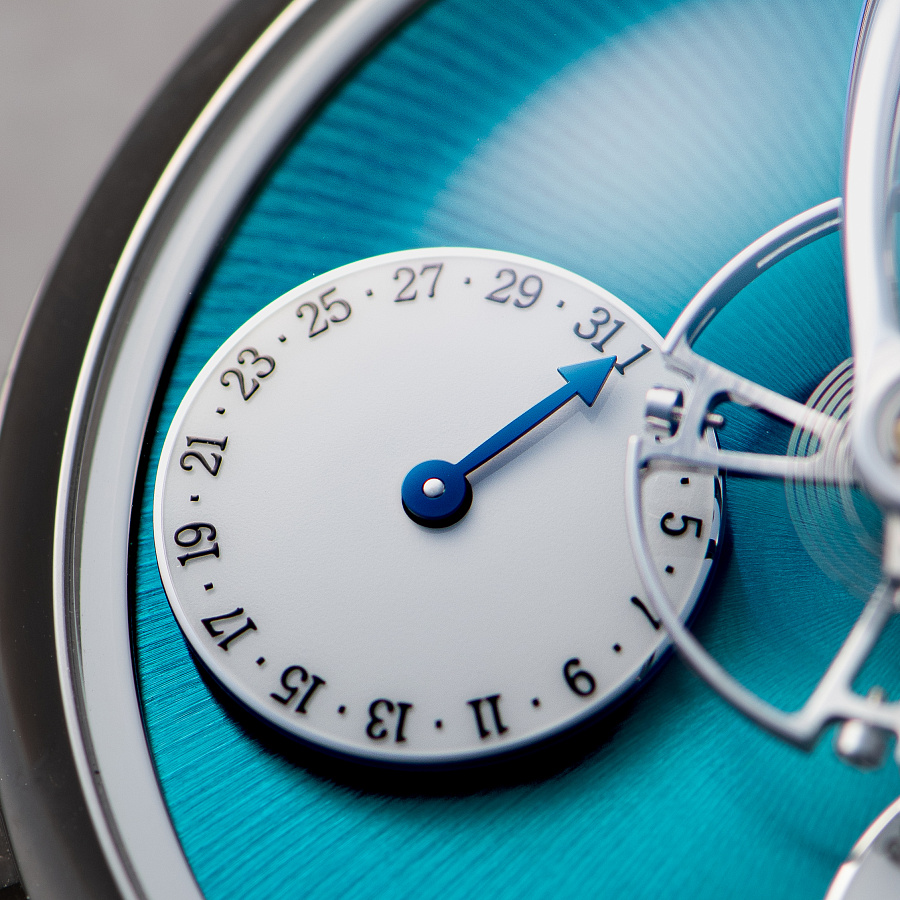 Legacy Machine Split Escapement in Titanium with Green Dial by Stephen McDonnell
