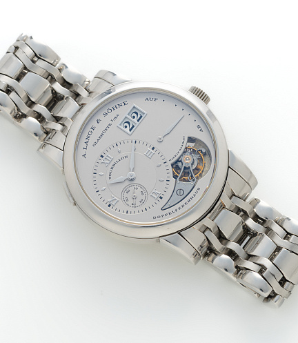 Lange 1 Tourbillon in Platinum on a Wellendorff Bracelet
