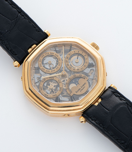 Lys Royal Gold Skeleton Ultra-thin Perpetual Calendar Piece Unique