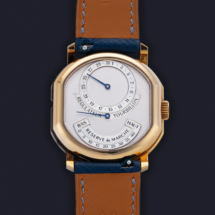 Regulateur Tourbillon in Yellow Gold with Clous de Paris "Ripe Banana"