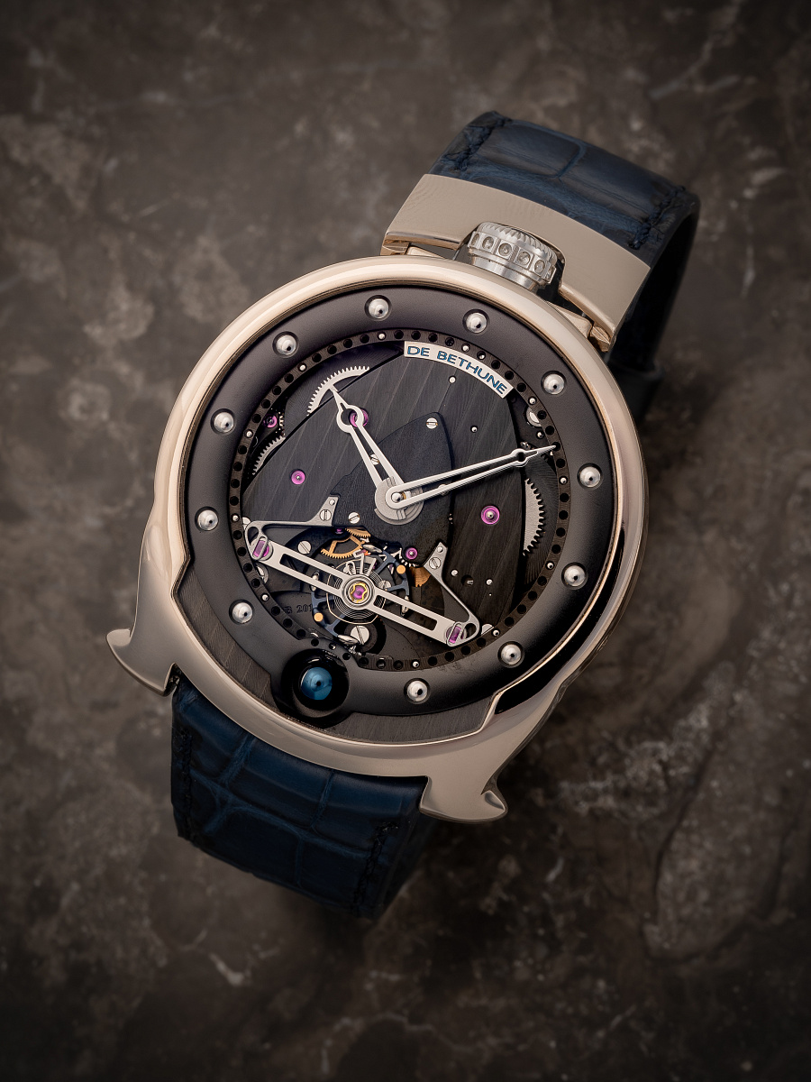 DBS Moon Phase in White Gold with Black Dial