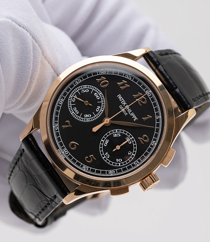Chronograph in Rose Gold with Black Dial and Breguet Numerals