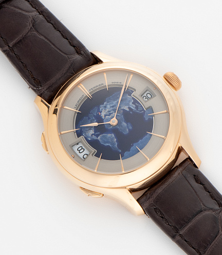 Galet Traveller Night Blue in Rose Gold with Enamel Dial by Anita Porchet