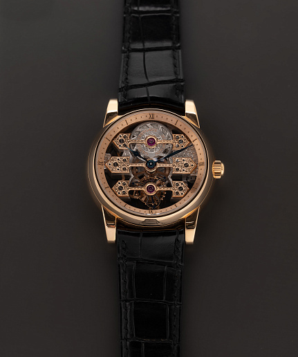 Triple Bridge Skeleton Tourbillon in Rose Gold